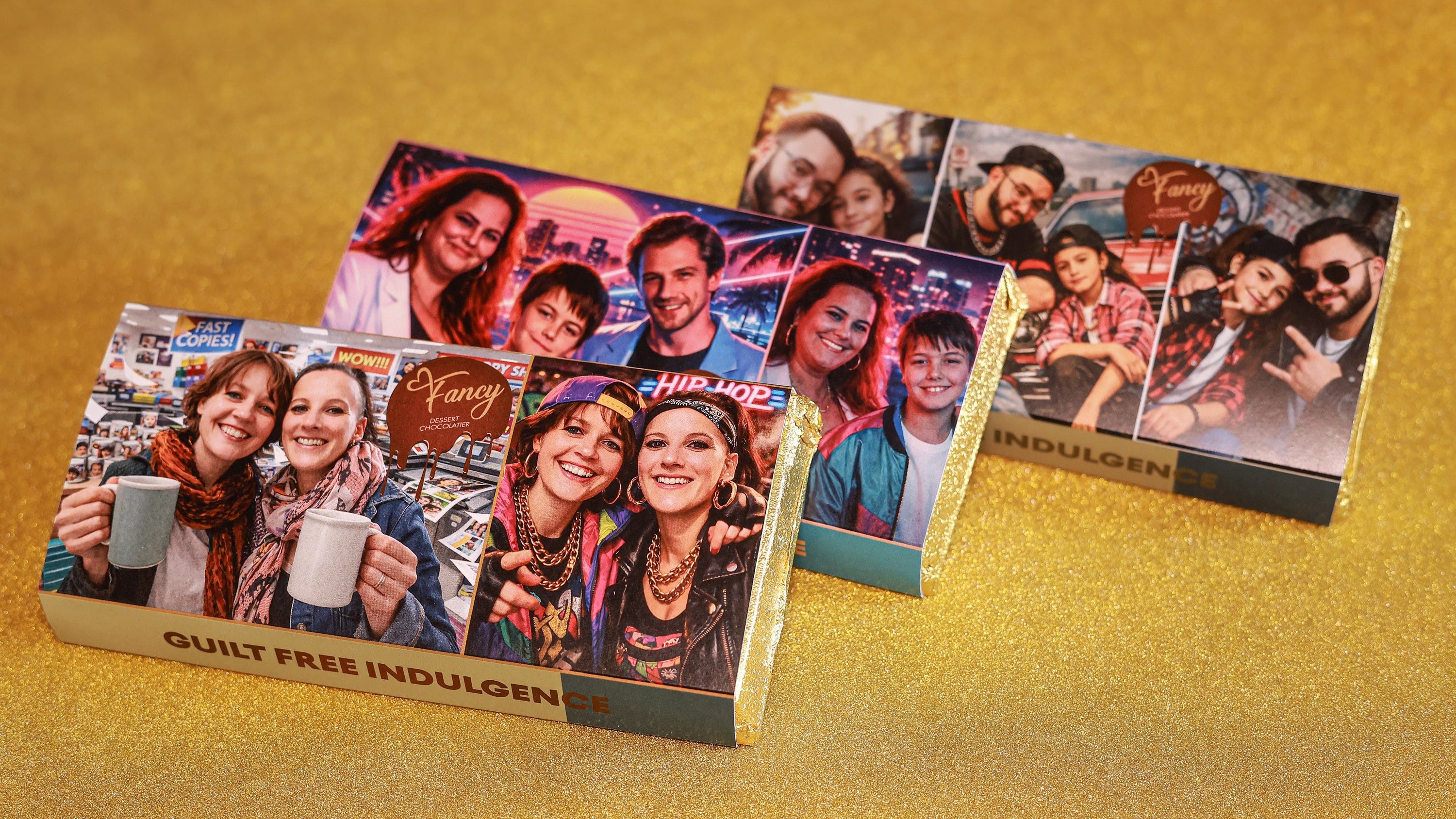 Personalisierte Schokolade mit Foto auf der Verpackung von Trevia Fancy Chocolatier – individuelle Geschenkidee