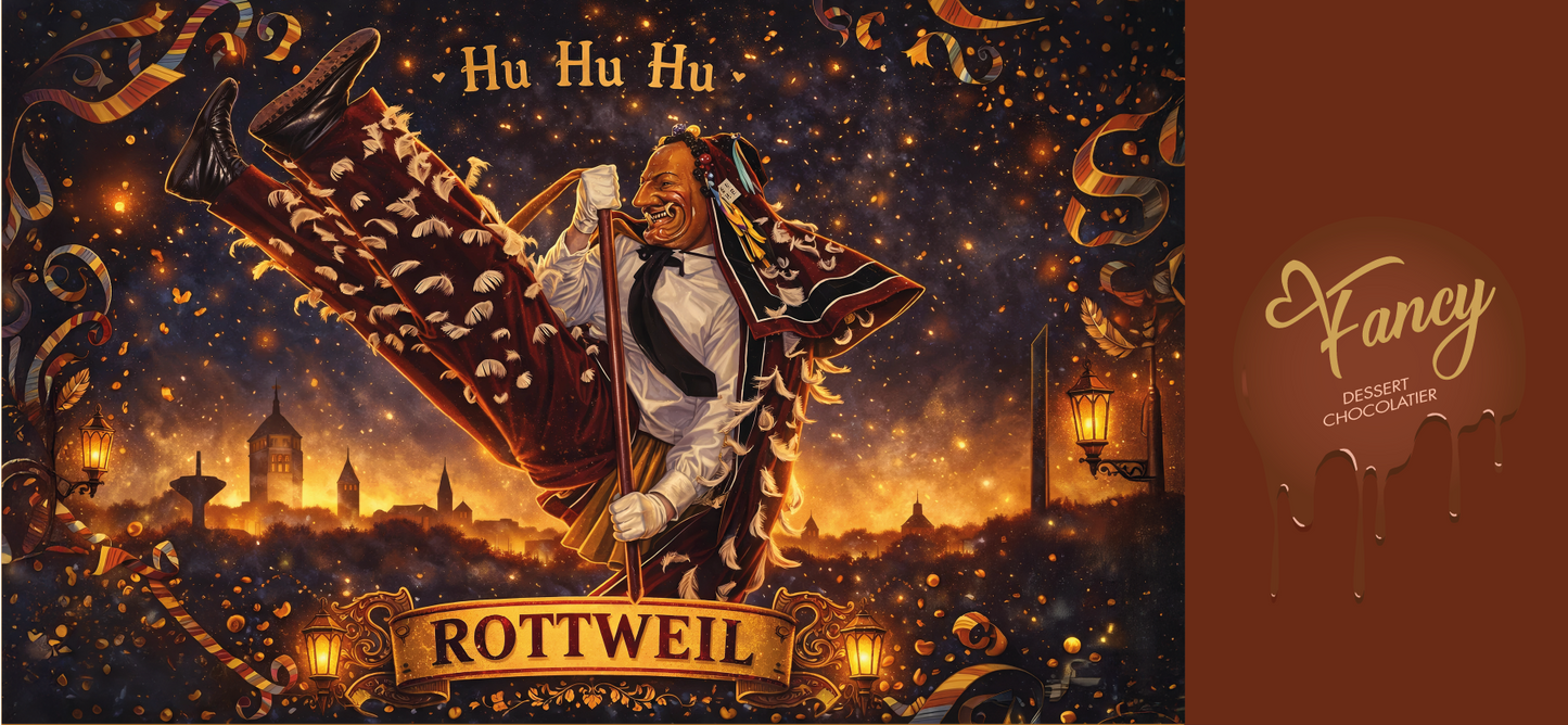Personalisierte Trevia Fancy Schokolade Verpackung Layout Fasnacht Rottweil