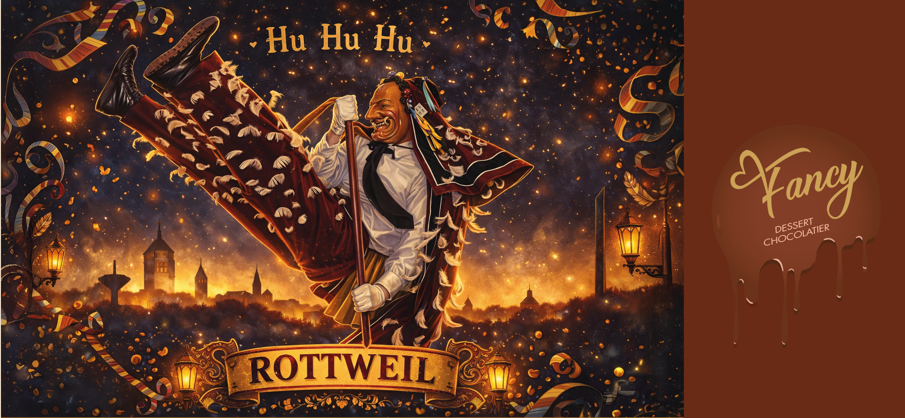 Personalisierte Trevia Fancy Schokolade Verpackung Layout Fasnacht Rottweil