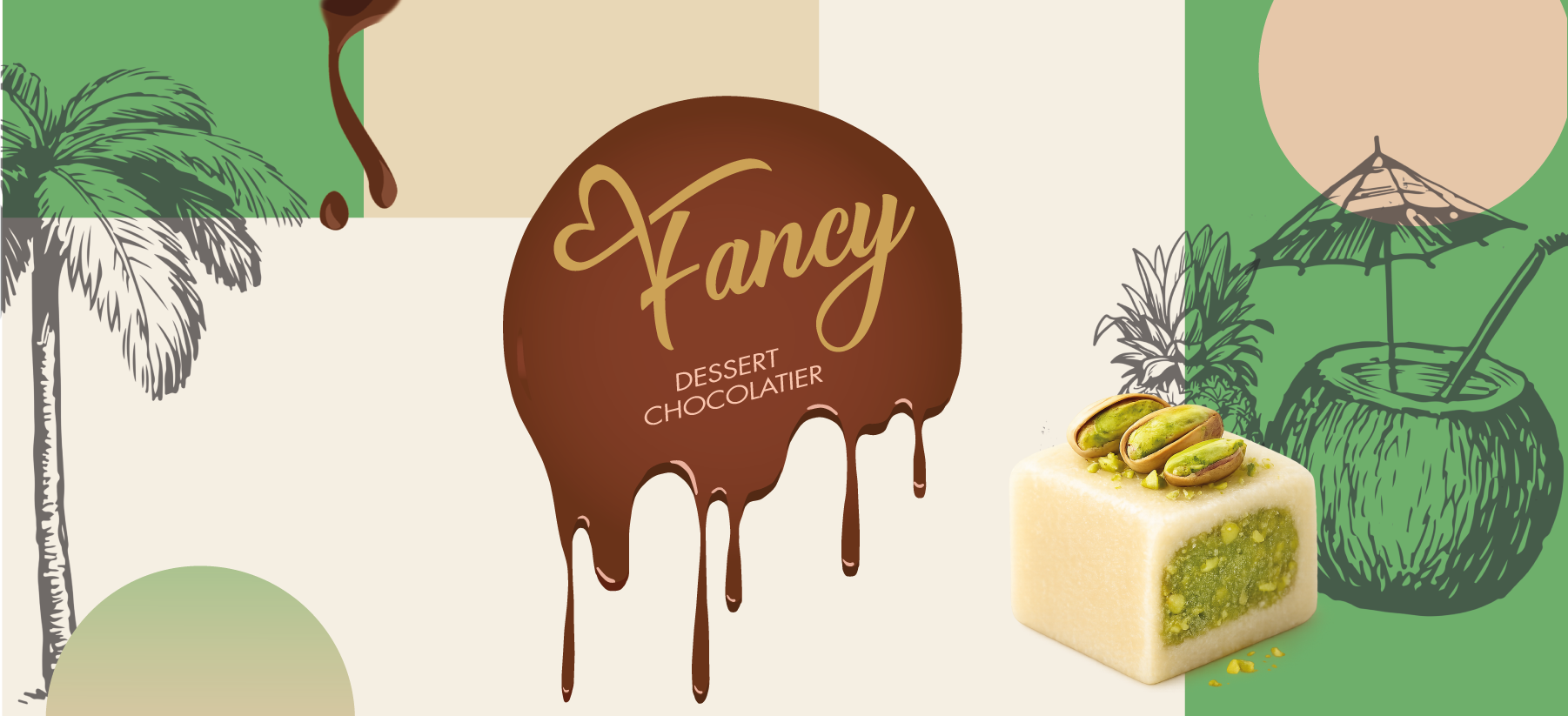 Personalisierte Trevia Fancy Schokolade Verpackung Layout Marzipan