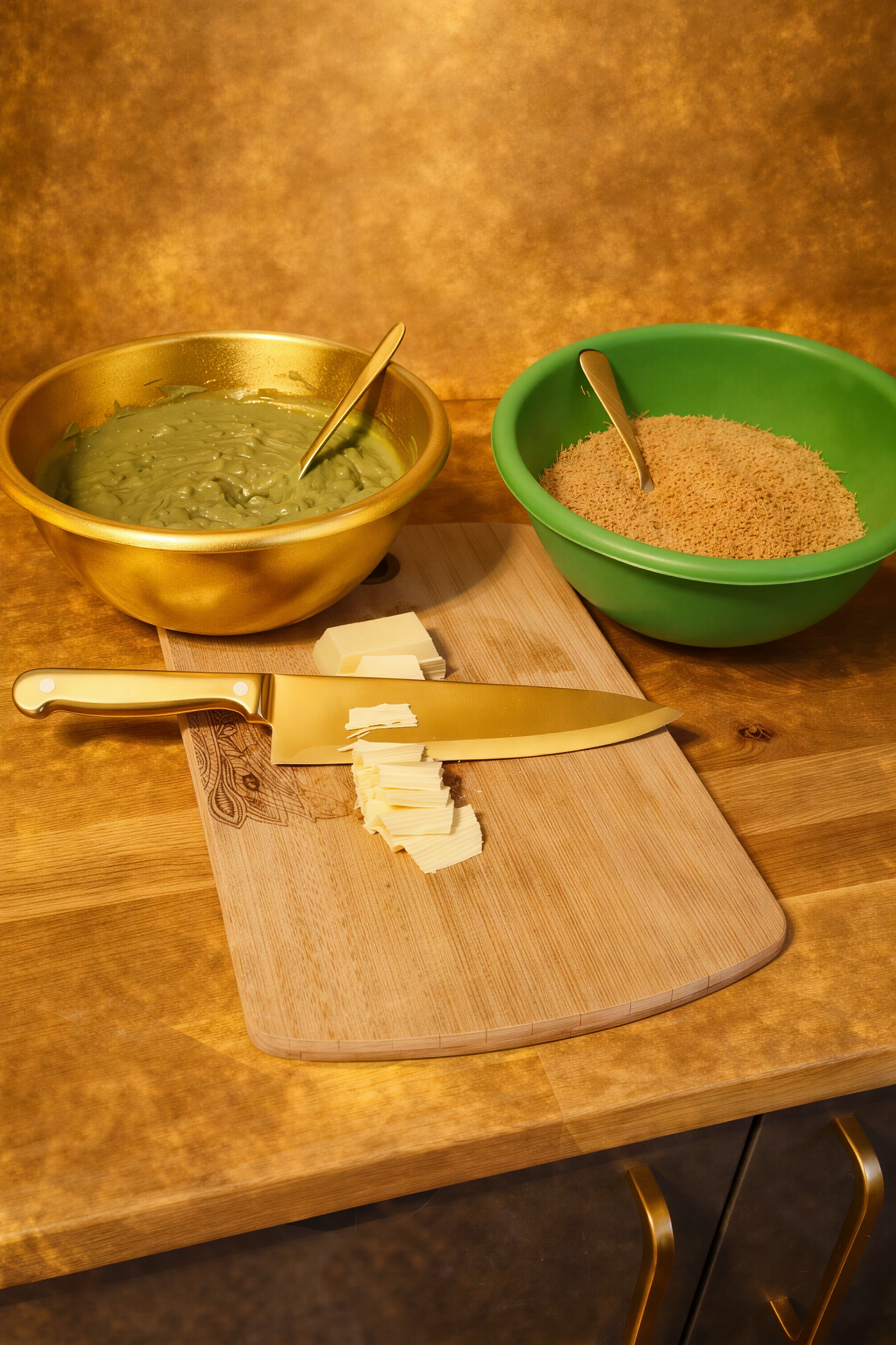 Pistazien und Marzipan Zutaten für handgemachte Fancy Dessert Schokolade von Trevia